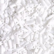 Miyuki quarter tila 5x1.2mm beads - White opaque QTL-402
